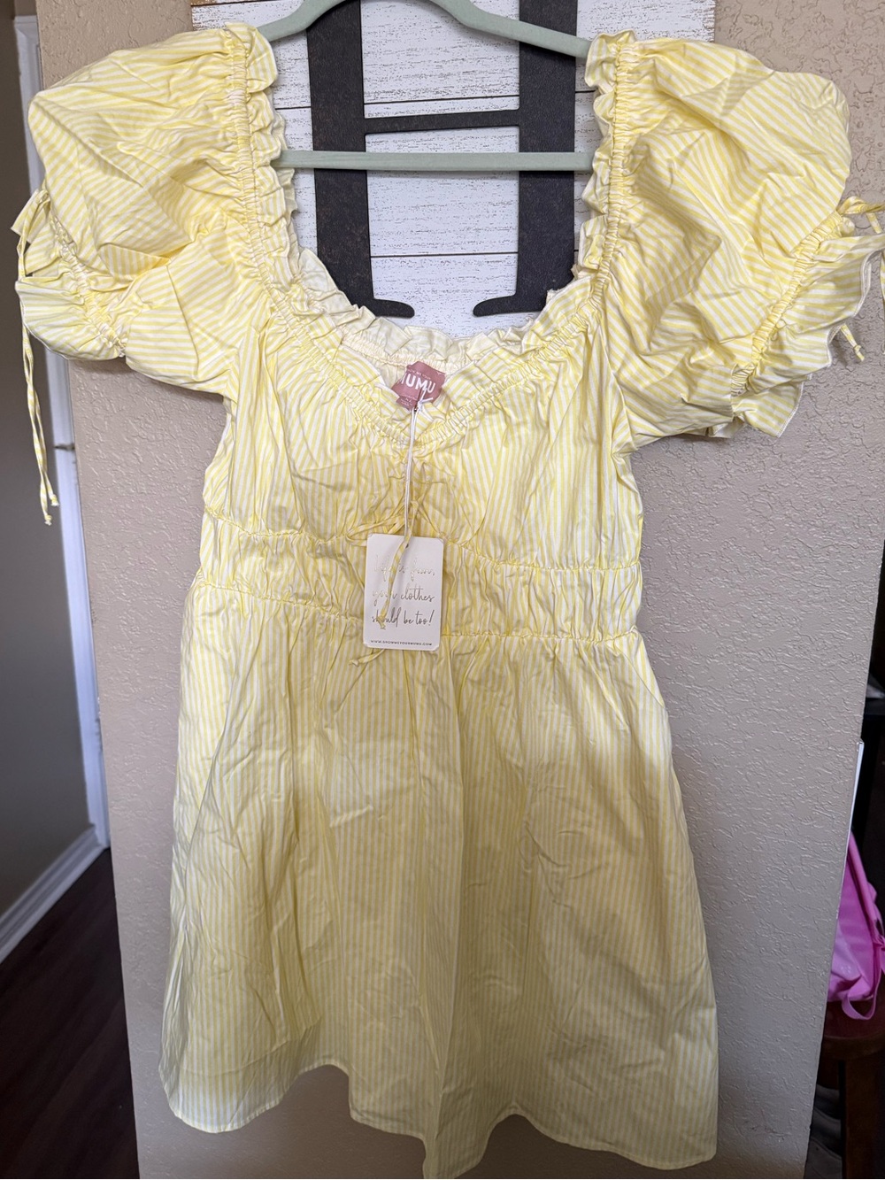 Show Me Your Mumu size XL NWT yellow striped dress